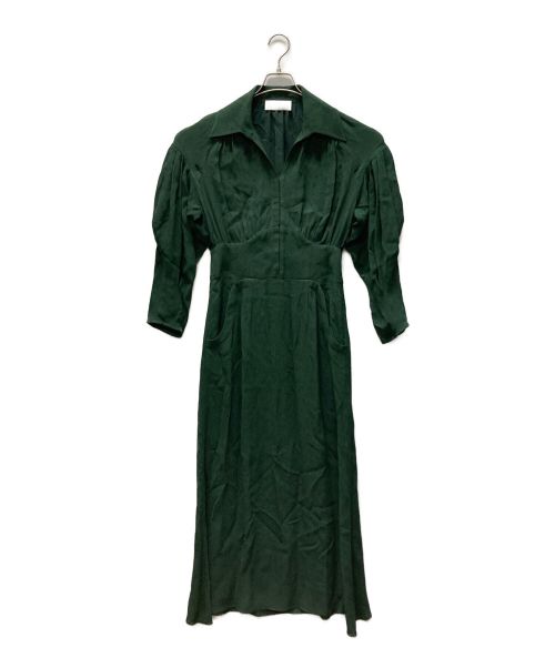 Mame Kurogouchi（マメクロゴウチ）Mame Kurogouchi (マメクロゴウチ) Stripe Jacquard Dress グリーン サイズ:3の古着・服飾アイテム