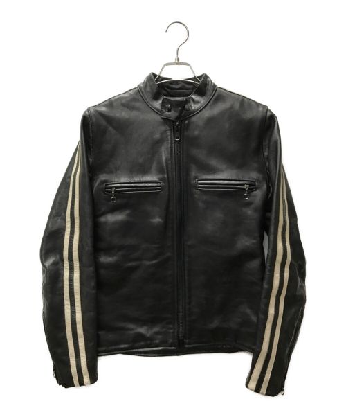 VANSON（バンソン）VANSON (バンソン) サイドラインシングルライダースジャケット ブラック サイズ:38の古着・服飾アイテム