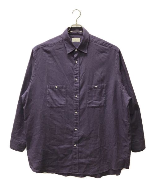 HERILL（ヘリル）HERILL (ヘリル) コットンカシミヤワークシャツ PURPLE BLUE サイズ:3の古着・服飾アイテム