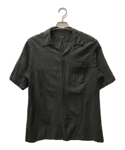 COMOLI（コモリ）COMOLI (コモリ) ウールシルク半袖オープンカラーシャツ ブラック サイズ:2の古着・服飾アイテム