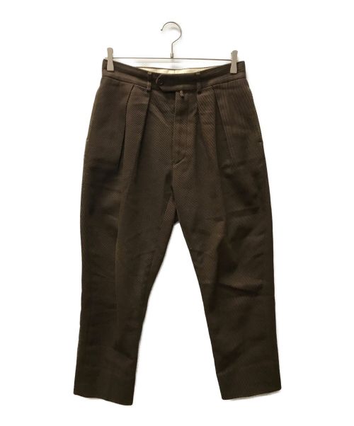 NEAT（ニート）NEAT (ニート) タッククロップドパンツ ブラウン サイズ:44の古着・服飾アイテム