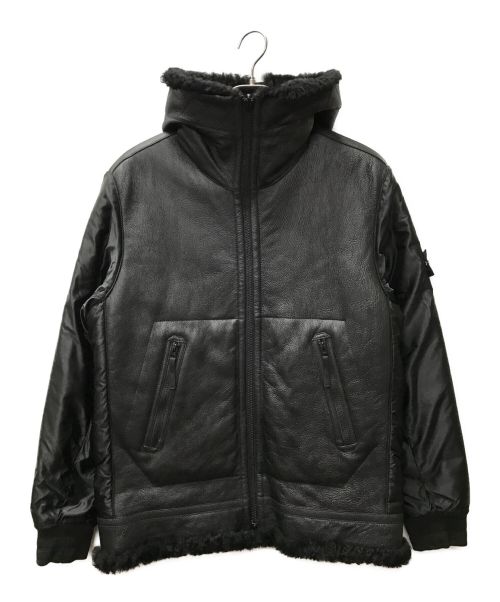 STONE ISLAND（ストーンアイランド）STONE ISLAND (ストーンアイランド) Reversible Black Raso Hooded Jacket ブラック サイズ:Mの古着・服飾アイテム