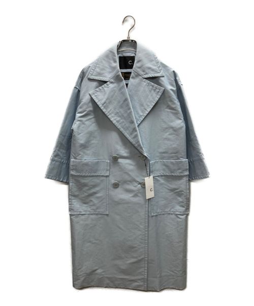 C+（シー）C+ (シー) ロングコート ブルー サイズ:38の古着・服飾アイテム