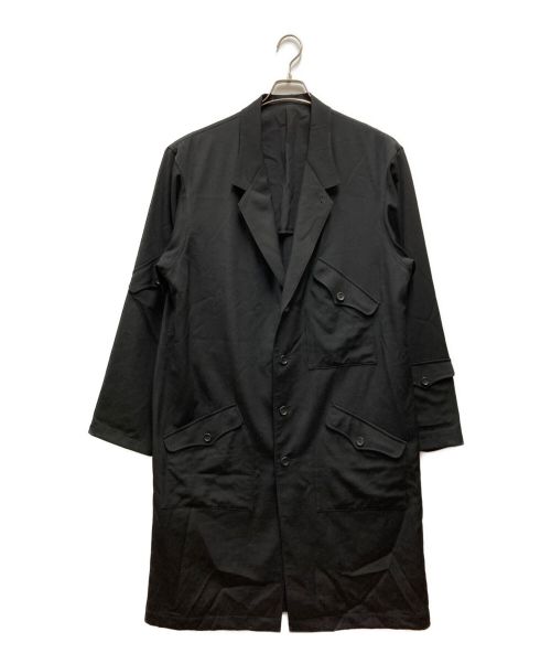 Yohji Yamamoto pour homme（ヨウジヤマモト プールオム）Yohji Yamamoto pour homme (ヨウジヤマモト プールオム) ウールギャバジンミリタリーロングコート ブラック サイズ:4の古着・服飾アイテム