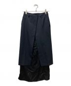 MM6 Maison Margielaエムエムシックス メゾンマルジェラ）の古着「ラップスカート付ロングスカート」｜ネイビー