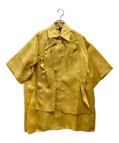 NINA RICCI（ニナリッチ）NINA RICCI (ニナリッチ) 半袖シルクデザインシャツ イエロー サイズ:Mの古着・服飾アイテム