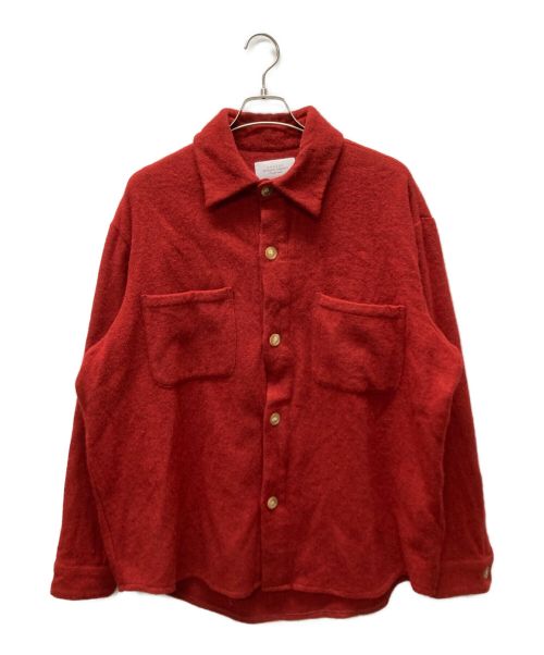UNUSED（アンユーズド）UNUSED (アンユーズド) Alpaca Tweed Shirts レッド サイズ:2の古着・服飾アイテム