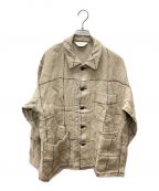 ANCELLMアンセルム）の古着「DRAWING CHECK LINEN COVERALL」｜ベージュ