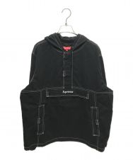 Supreme (シュプリーム) Contrast Stitch Twill Pullover ブラック サイズ:M