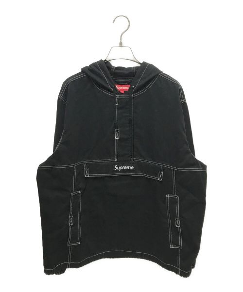 SUPREME（シュプリーム）Supreme (シュプリーム) Contrast Stitch Twill Pullover ブラック サイズ:Mの古着・服飾アイテム