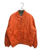 A BATHING APEアベイシングエイプ）の古着「袖刺繍リバーシブルMA-1ジャケット」｜カーキ×オレンジ