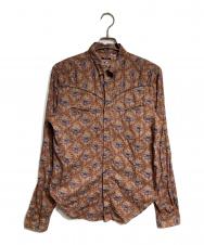 MIU MIU (ミュウミュウ) ペイズリー柄ウエスタンシャツ/Paisley Western Shirt ブラウン サイズ:40