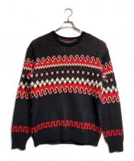 Needles (ニードルズ) Crew Neck Sweater - Tirolian/クルーネックセーター チロリアン レッド×ブラック サイズ:M