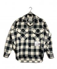 Maison MIHARA YASUHIRO (メゾン ミハラ ヤスヒロ) Amateur Sewn Like Check Shirt/アマチュアソーンライク チェックシャツ ブラック×ホワイト サイズ:48