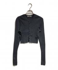 AURALEE (オーラリー) SUPER FINE WOOL HIGH GAUGE RIB KNIT SHORT CARDIGAN/スーパーファインウール ハイゲージ リブニット ショート カーディガン グレー サイズ:1