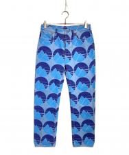 ACNE STUDIOS Bla konst (アクネステュディオスブロコンスト) LOG PRINTデニムパンツ ブルー サイズ:28Ｘ32