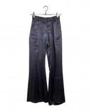YOHEI OHNO (ヨウヘイオオノ) Our Basic Satin Flare ネイビー サイズ:34