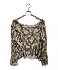 NUMBER (N)INE (ナンバーナイン) トライバルカモメッシュカットソー/Tribal Camo Mesh Cut-and-Sew Top ベージュ サイズ:3
