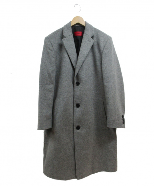 中古 古着通販 Hugo Boss ヒューゴボス カシミヤ混シングルチェスターコート グレー サイズ Uk48 ブランド 古着通販 トレファク公式 Trefac Fashion