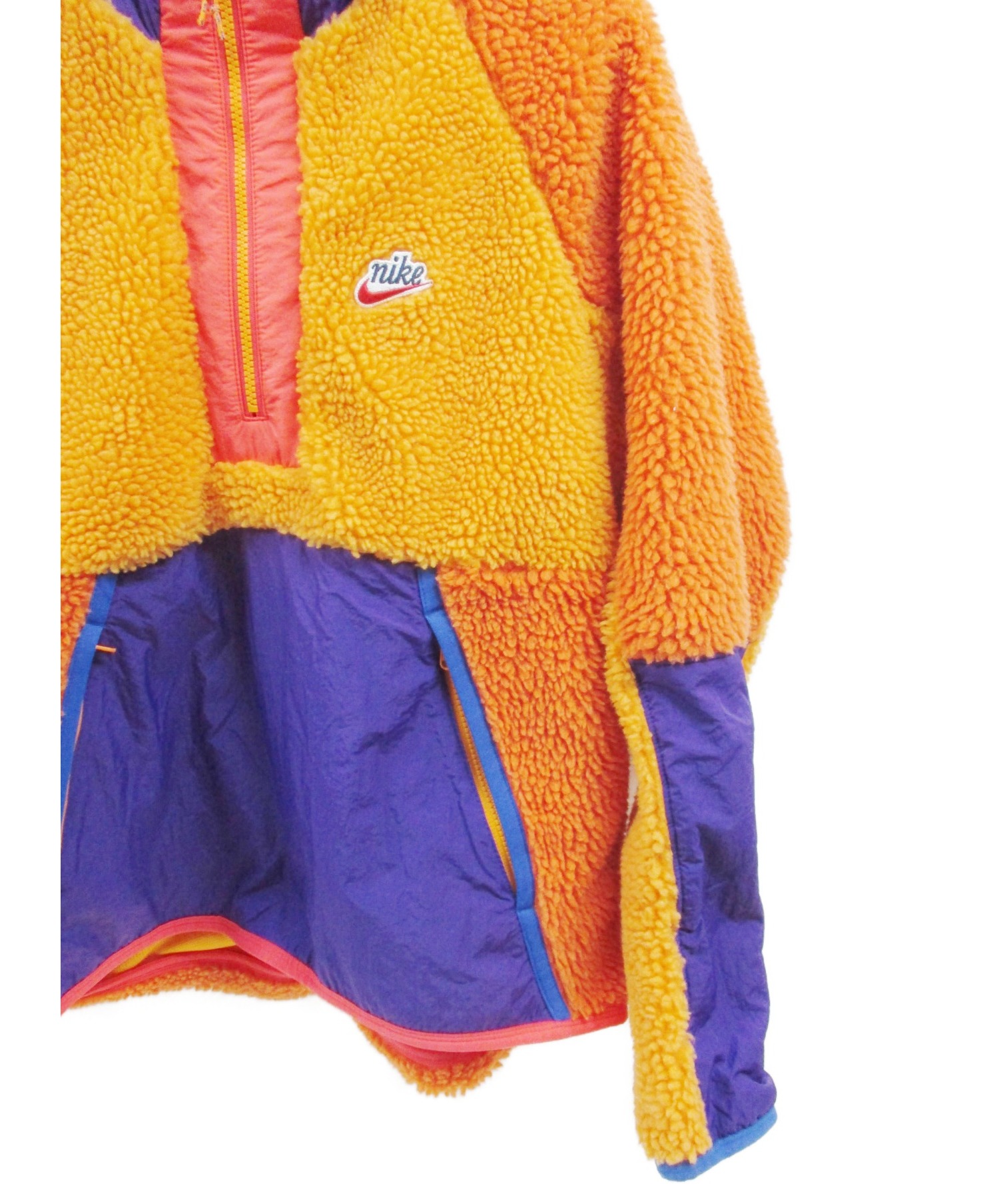 NIKE (ナイキ) フリースジャケット オレンジ×パープル サイズ:M
