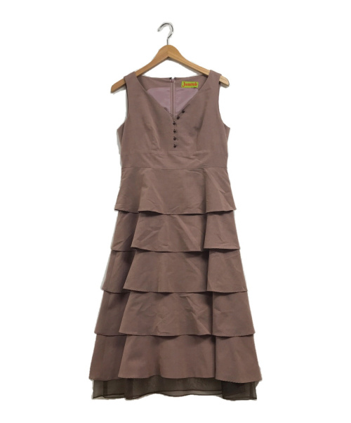 Jocomomola（ホコモモラ）Jocomomola (ホコモモラ) ノースリーブディアードワンピース ピンク サイズ:42の古着・服飾アイテム