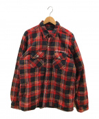 SUPREME×INDEPENDENT（シュプリーム×インディペンデント）の古着「Quilted Flannel Shirt」｜レッド