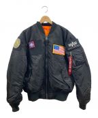 ALPHA（アルファ）の古着「ベルクロMA-1ジャケット」｜ブラック