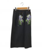 AKIRA NAKAアキラナカ）の古着「花刺繍タイトスカート」｜ブラック