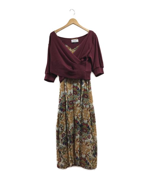 中古 古着通販 Muveil ミュベール アンサンブルフラワープリント ワンピース 黄緑 サイズ 38 ブランド 古着通販 トレファク公式 Trefac Fashion