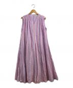ne quittez pas（ヌキテパ）の古着「C.Voile Stripe Panel Sleeveless Dress」｜ピンク