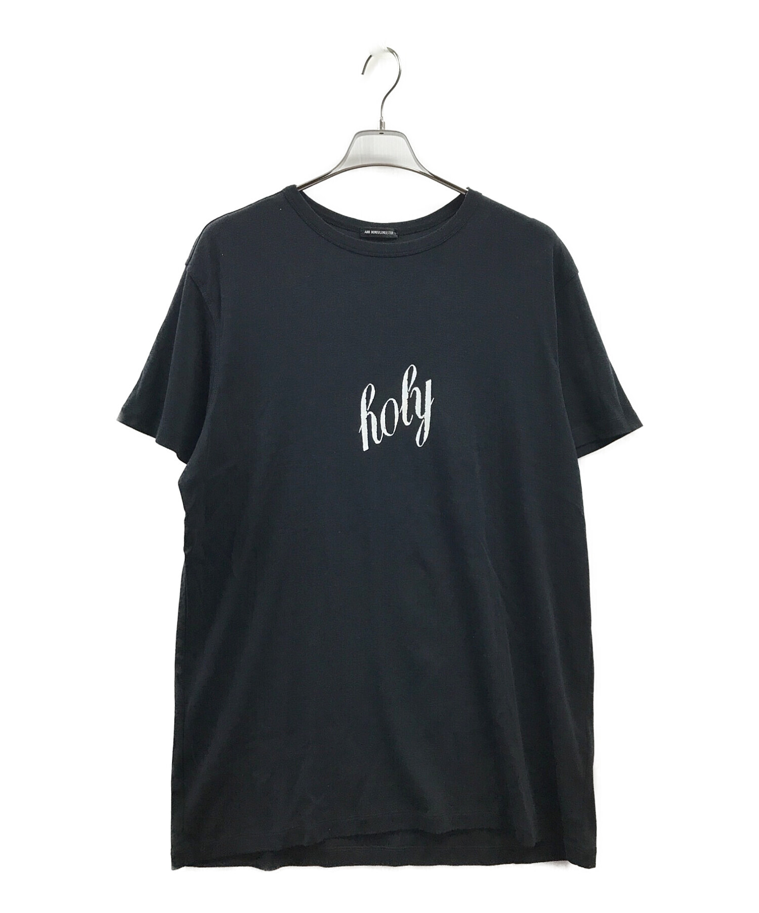 ANN DEMEULEMEESTER (アンドゥムルメステール) holy print cotton T-shirt ブラック サイズ:S