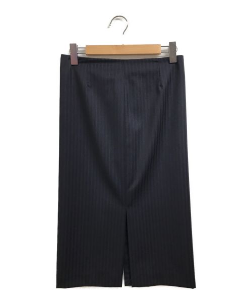 Lisiere（リジェール）Lisiere (リジェール) ウールストライプスカート ネイビー サイズ:36 未使用品の古着・服飾アイテム