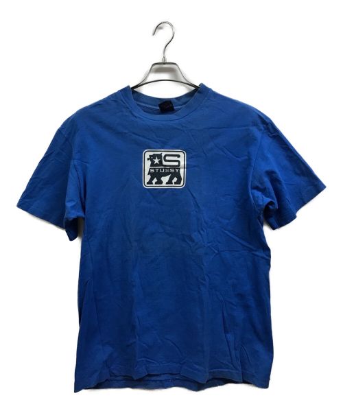 stussy（ステューシー）stussy (ステューシー) 90`S プリントTシャツ ブルー サイズ:Lの古着・服飾アイテム
