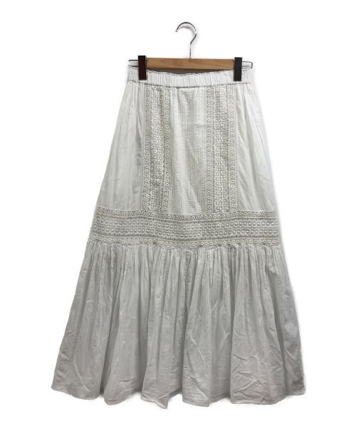 IENA（イエナ）IENA (イエナ) コットンボイル レーススカート ホワイト サイズ:38の古着・服飾アイテム