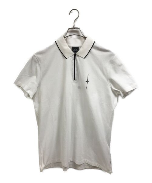 ARMANI EXCHANGE（アルマーニ エクスチェンジ）ARMANI EXCHANGE (アルマーニ エクスチェンジ) バックエンボスロゴポロシャツ ホワイト サイズ:L 未使用品の古着・服飾アイテム