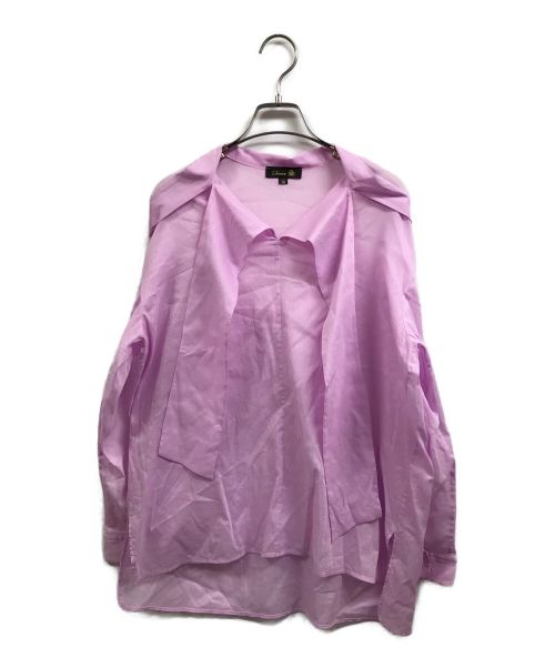 DRAWER（ドゥロワー）DRAWER (ドゥロワー) コットンオーガンリボンシャツ ピンク サイズ:36の古着・服飾アイテム