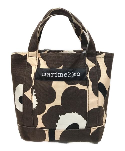marimekko（マリメッコ）marimekko (マリメッコ) ウニッコ コットンキャンバス トートバッグ ブラウンの古着・服飾アイテム