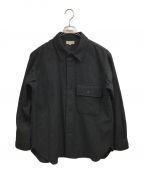 MARGARET HOWELL）の古着「ウールコットンツイルCPOシャツ」｜ブラック