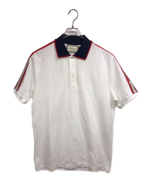 GUCCI（グッチ）GUCCI (グッチ) 18SS ストライプポロシャツ ホワイト サイズ:XXL 未使用品の古着・服飾アイテム