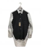 COMME des GARCONS HOMME PLUSコムデギャルソンオムプリュス）の古着「22AW 縮繊切替シャツ」｜グレー×ブラック