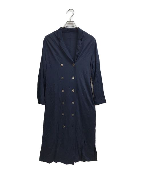 SOEJU（ソージュ）SOEJU (ソージュ) ジャージートレンチスタイルコートワンピース ネイビー サイズ:Lの古着・服飾アイテム