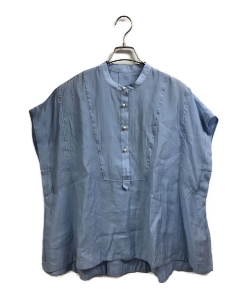 BEARDSLEY（ビアズリー）BEARDSLEY (ビアズリー) パール釦フレンチブラウス ブルー サイズ:FREEの古着・服飾アイテム