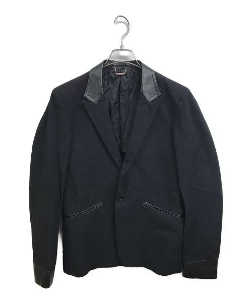 RUDE GALLERY（ルードギャラリー）RUDE GALLERY (ルードギャラリー) レザー切替テーラードジャケット ブラック サイズ:3の古着・服飾アイテム