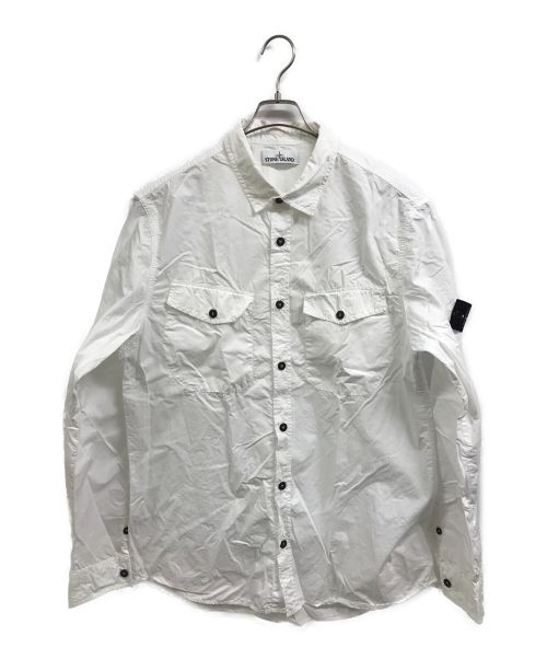 STONE ISLAND（ストーンアイランド）STONE ISLAND (ストーンアイランド) 16AWツインポケットワッペンシャツ ホワイト サイズ:XXLの古着・服飾アイテム