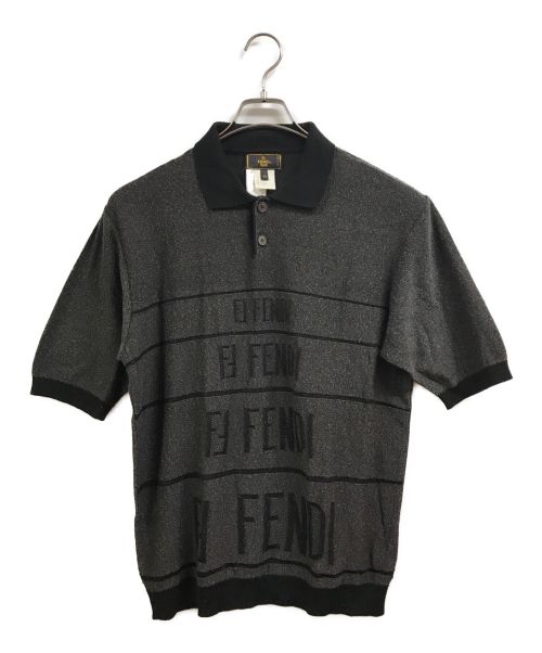 FENDI（フェンディ）FENDI (フェンディ) ロゴニットポロシャツ グレー サイズ:50の古着・服飾アイテム