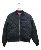 AWAKEアウェイク）の古着「QUILTED PATCH BOMBER JACKET」｜ブラック