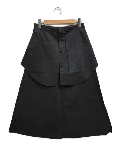 Y's（ワイズ）Y's (ワイズ) 製品染めデザインスカート ブラック サイズ:2の古着・服飾アイテム