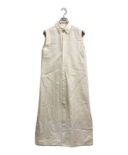 LOEFF（ロエフ）LOEFF (ロエフ) シルクリップクロスシャツワンピース ホワイトの古着・服飾アイテム