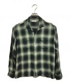 RADIALLラディアル）の古着「Lo-n-slo OPEN COLLARED SHIRT L/S」｜グリーン