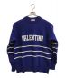 VALENTINO（ヴァレンティノ）の古着「ロゴ インターシャロングスリーブセーター」｜ネイビー